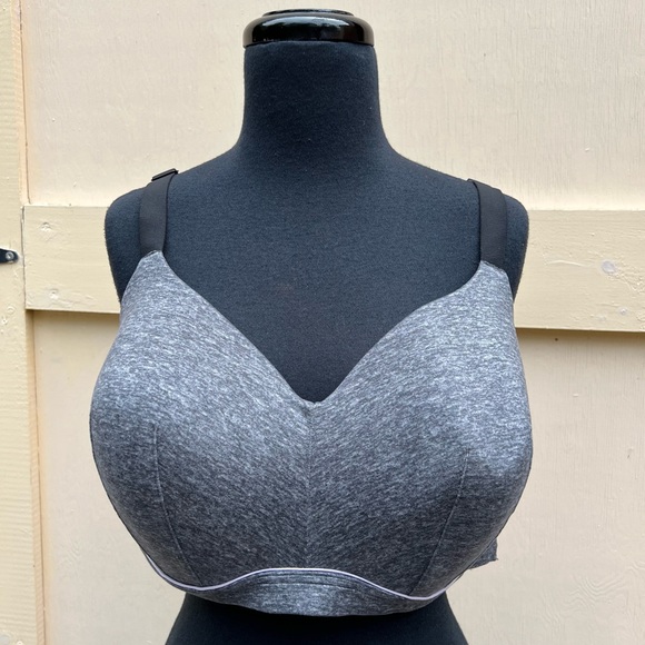 Cacique Lightly Lined Lounge Bra in Grey, 46DD - Picture 3 of 11